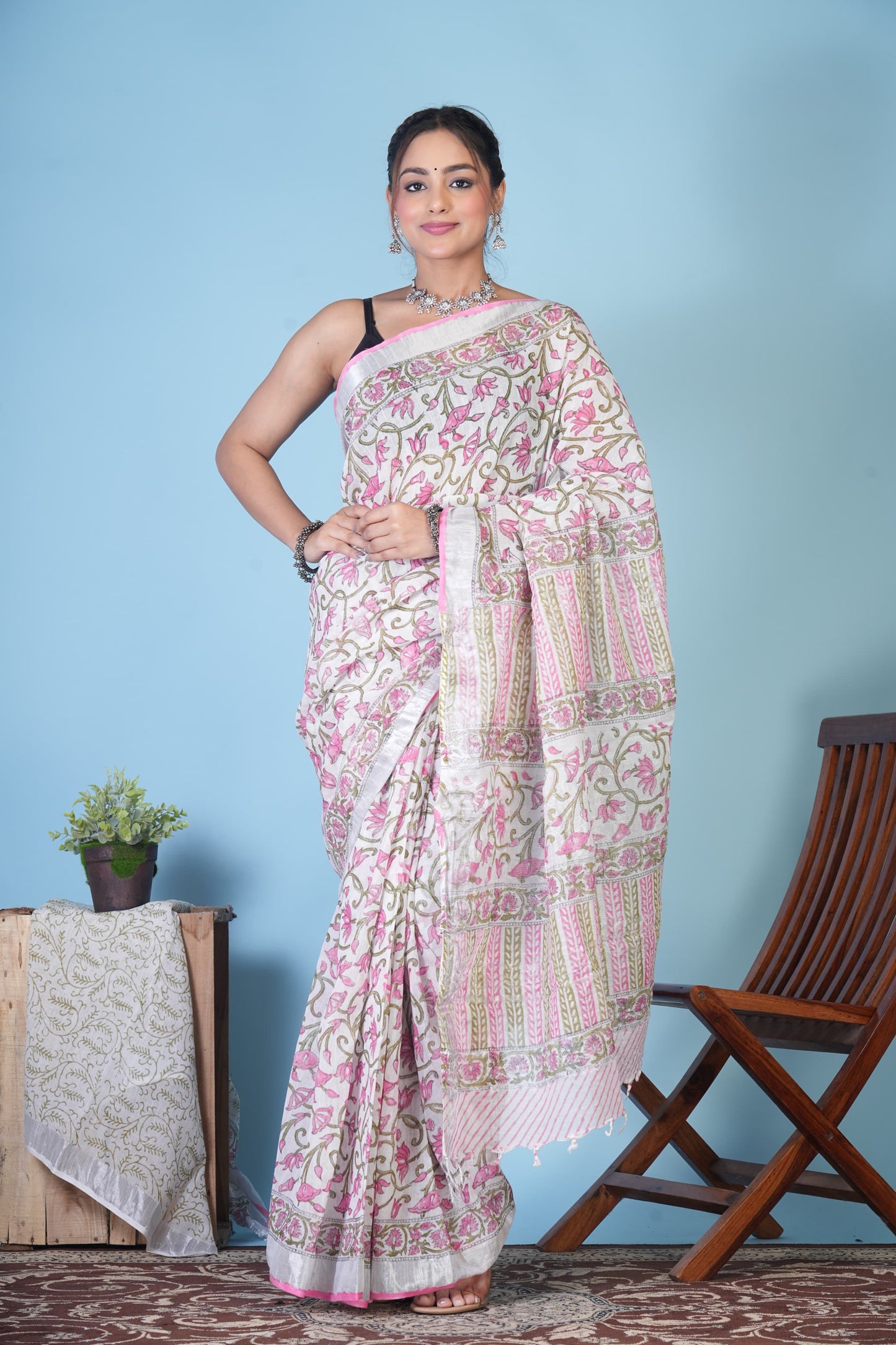 linen sarees with blouse31