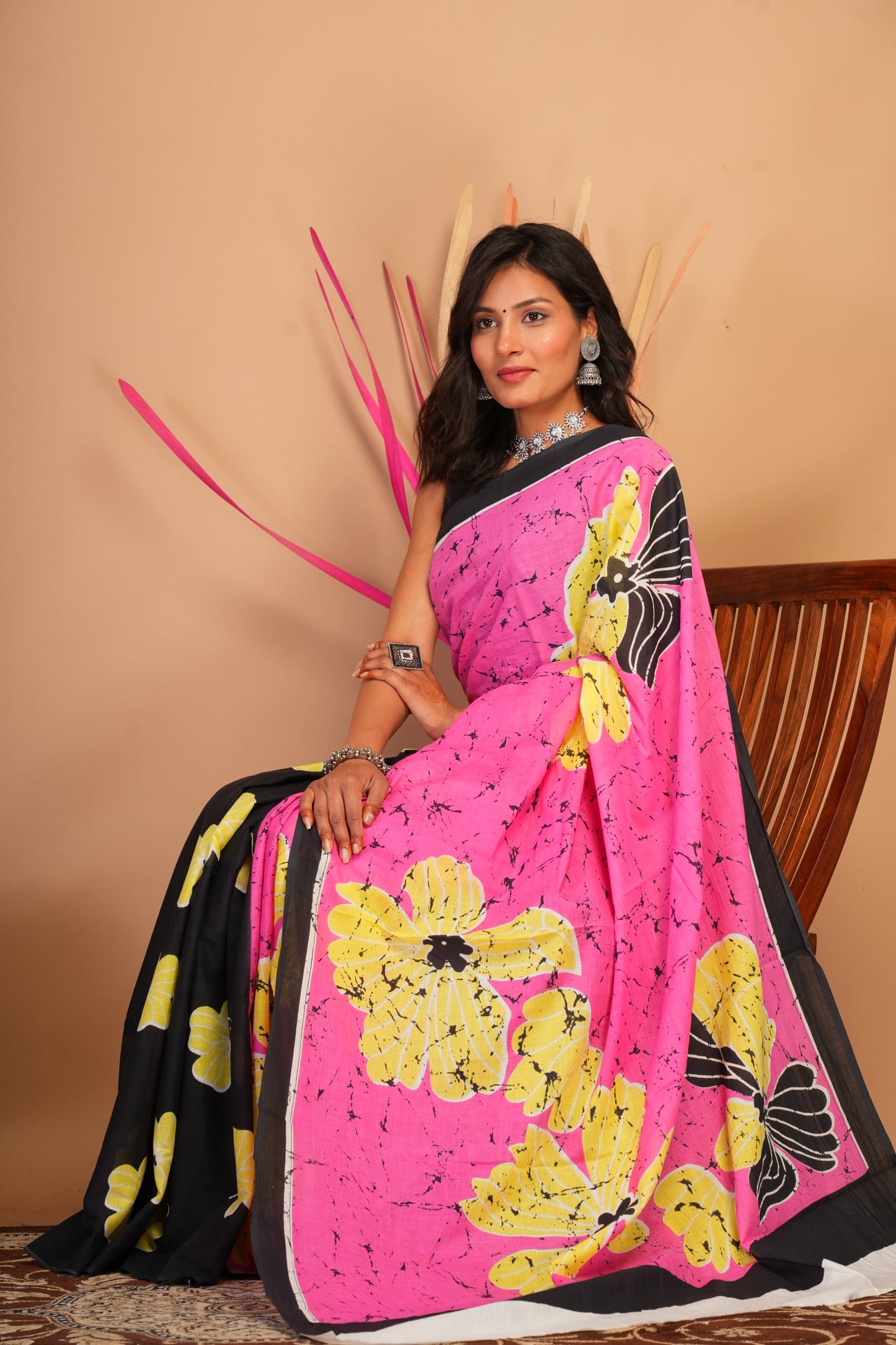 Pink Blossom Cotton Saree