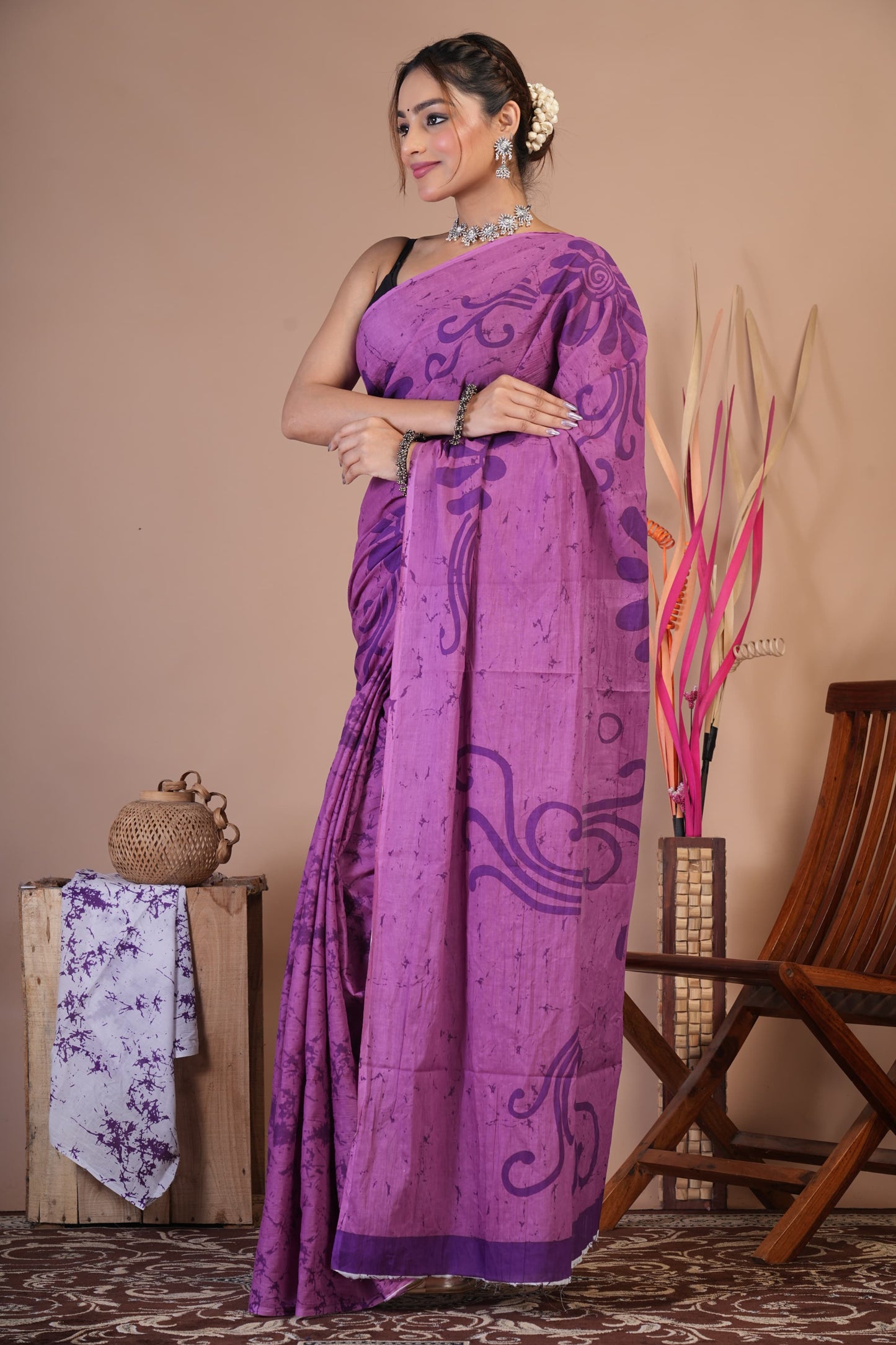 Lavender Grace Cotton Saree