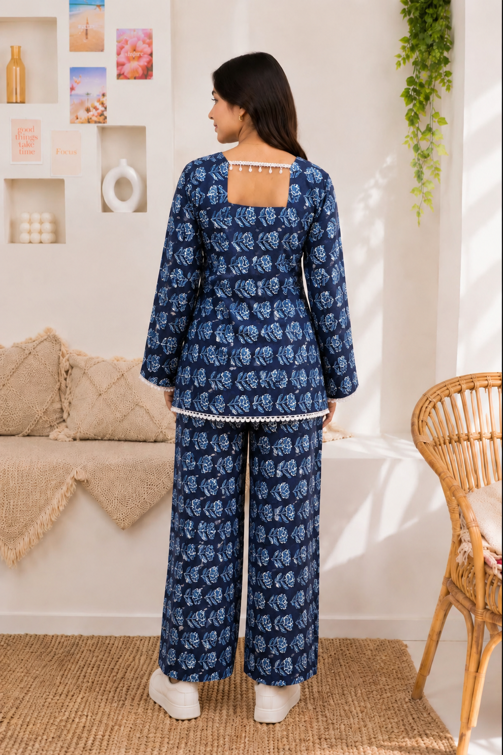 Moonlit bloom Pure Cotton Co-ord Set