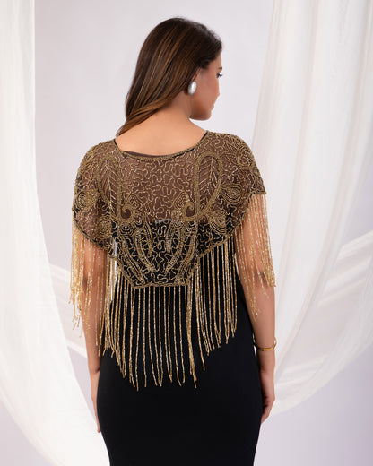 Golden Fringe short cape