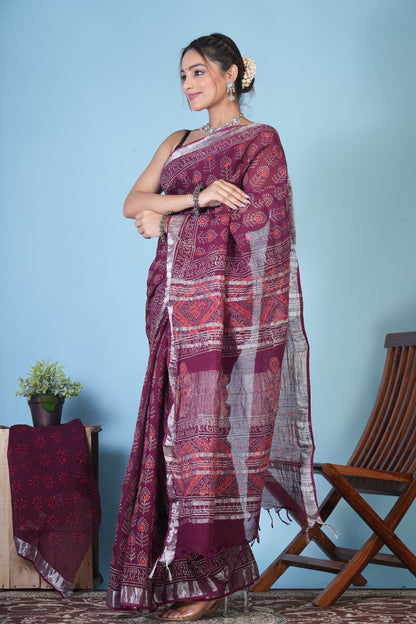 linen sarees with blouse