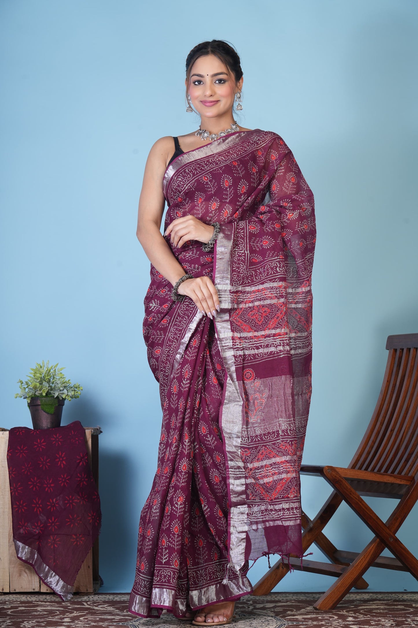 linen sarees with blouse