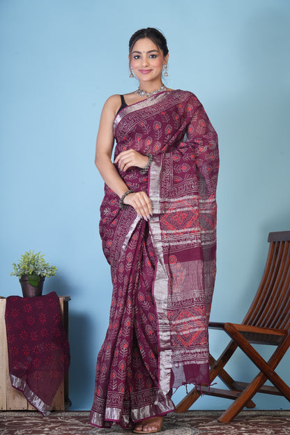linen sarees with blouse