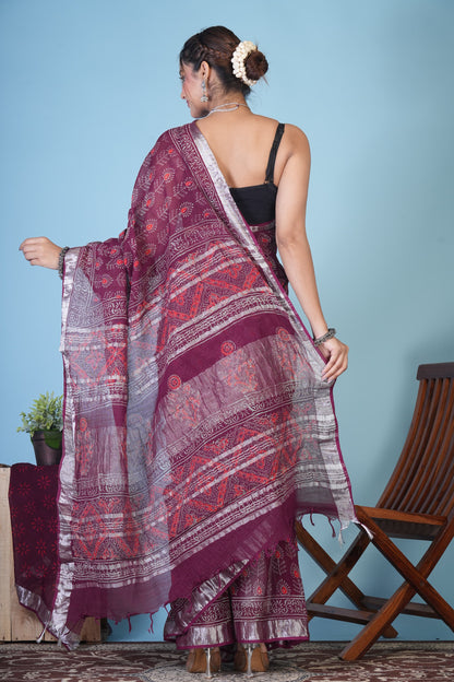 linen sarees with blouse