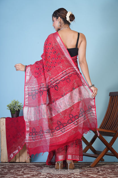 Ruhani Ruby Linen Saree