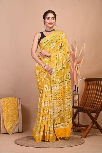 Peetambara Bloom Linen Saree