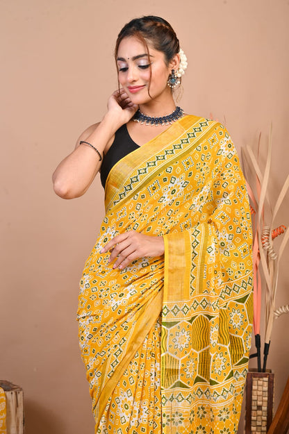Peetambara Bloom Linen Saree