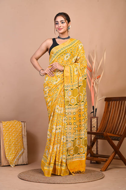 Peetambara Bloom Linen Saree