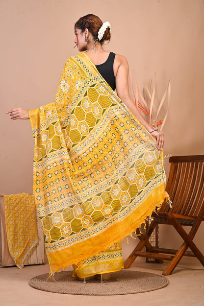 Peetambara Bloom Linen Saree