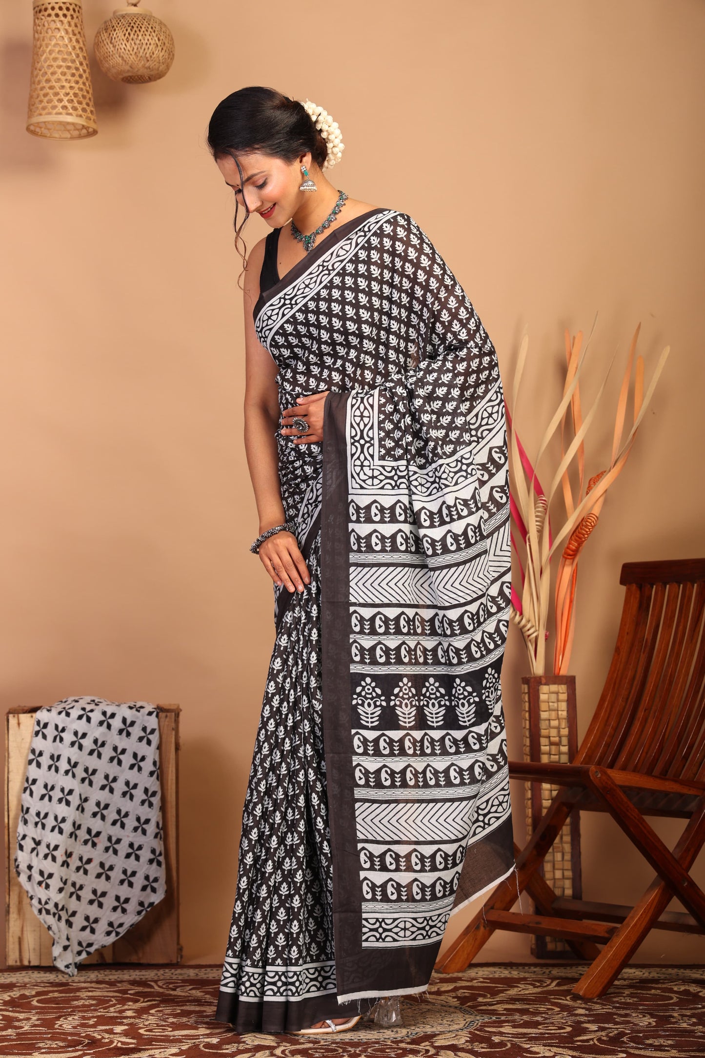 Black Ivory Cotton Saree
