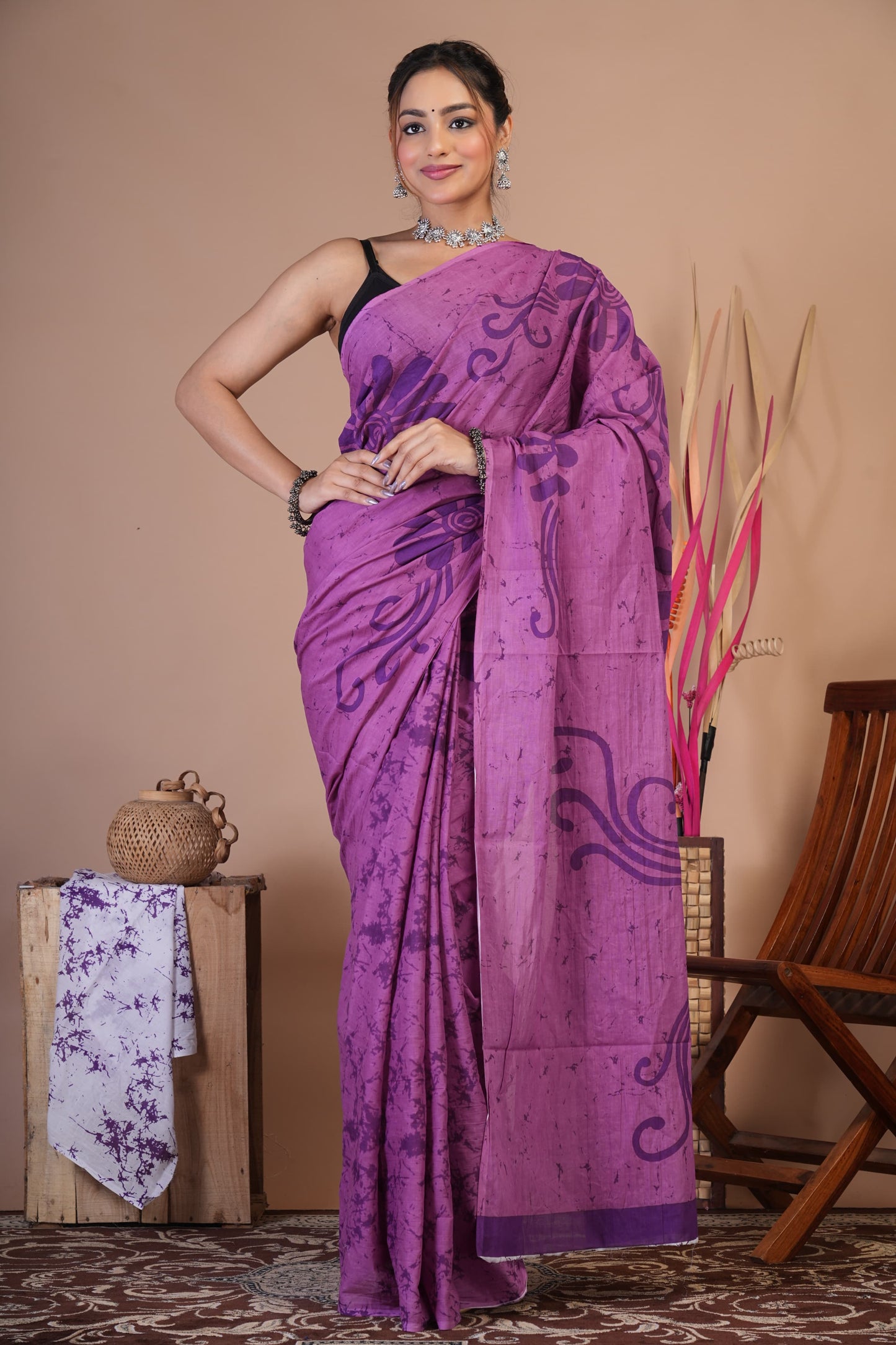 Lavender Grace Cotton Saree
