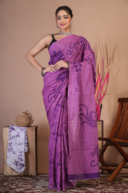 Lavender Grace Cotton Saree