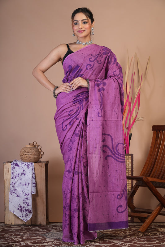 Lavender Grace Cotton Saree