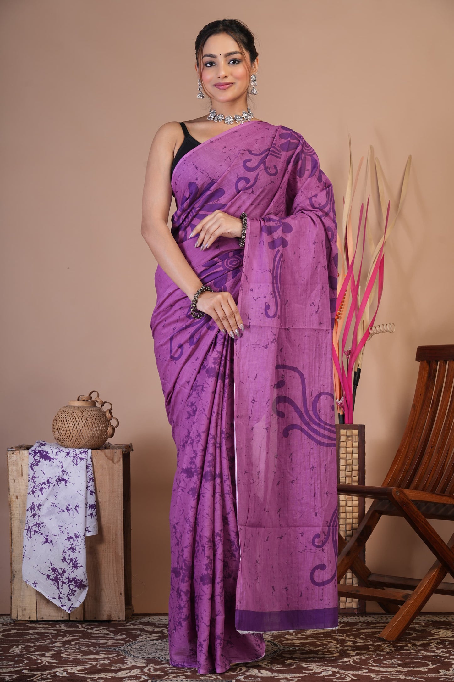 Lavender Grace Cotton Saree