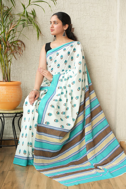 Ivory Breeze Cotton Saree