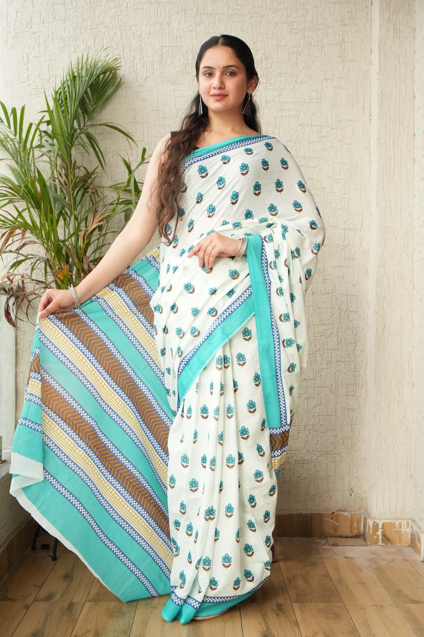 Ivory Breeze Cotton Saree