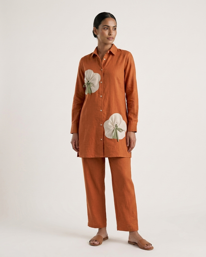 Co-ord Set with Oversized Floral Applique