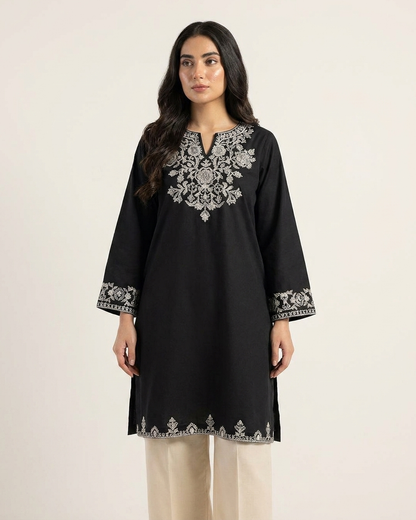 Heritage Embroidered Kurta Plazo set - Black